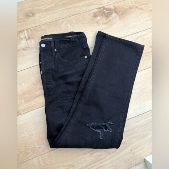 NWOT- DENIM FORUM - JONI HIGHRISE LOOSE BLACK JEANS - Picture 11 of 11
